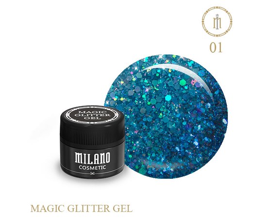Изображение  Gel with glitter Magic Milano No. 01