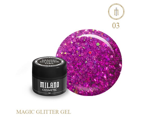 Изображение  Gel with glitter Magic Milano No. 03