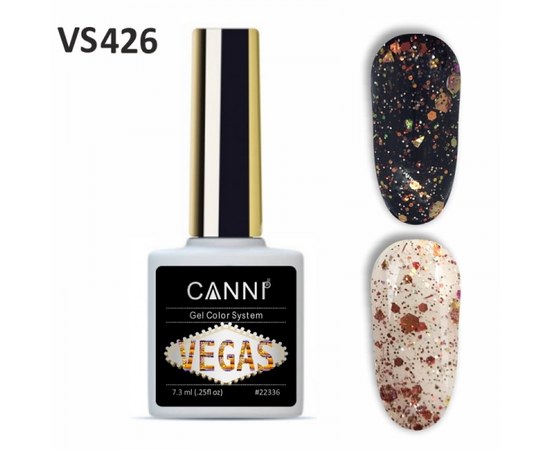 Изображение  Gel polish CANNI VEGAS 426 coral-gold, 7.3 ml, Volume (ml, g): 44992, Color No.: 426