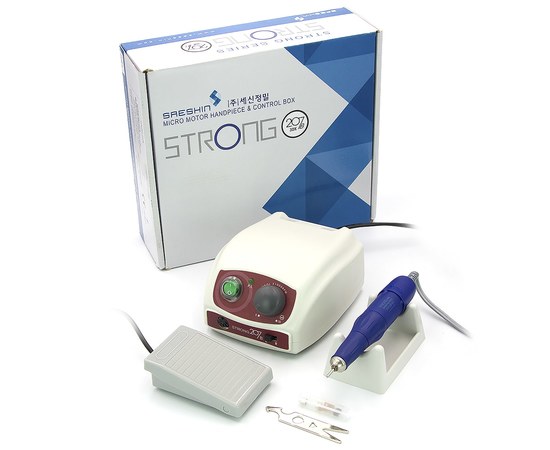 Изображение 2 Фрезер для маникюра Strong 207 B 125 Вт 35 000 об, ручка 105 L