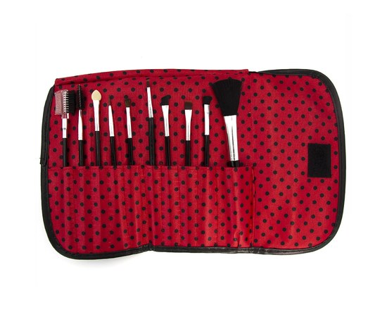 Изображение  Sets of makeup brushes 10 pcs in a case, red