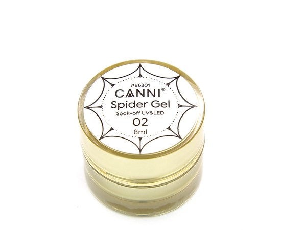 Изображение  Гель-паутинка CANNI 3D Spider gel 8 мл №2, белый, Объем (мл, г): 8, Цвет №: 002