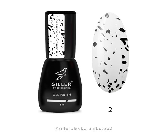 Изображение  Gel Polish Top Siller Professional BLACK Crumbs, 8 ml