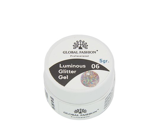 Изображение  Glitter gel glowing in the dark Global Fashion Luminous 5 g, № 6