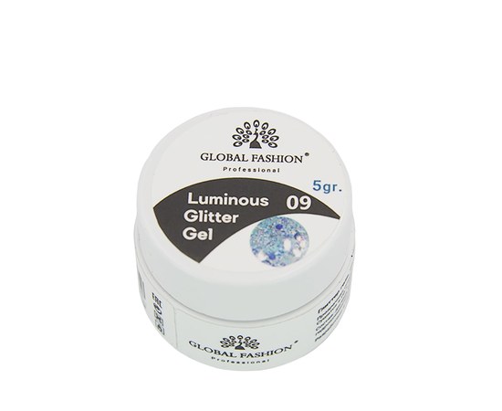 Изображение  Glitter gel glowing in the dark Global Fashion Luminous 5 g, № 9