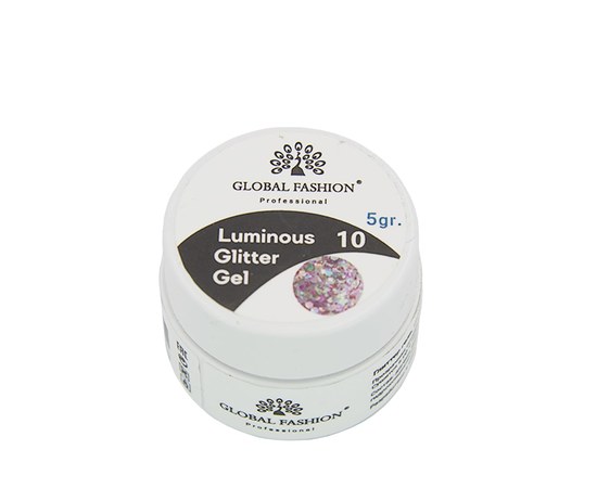 Изображение  Glitter gel glowing in the dark Global Fashion Luminous 5 g, № 10