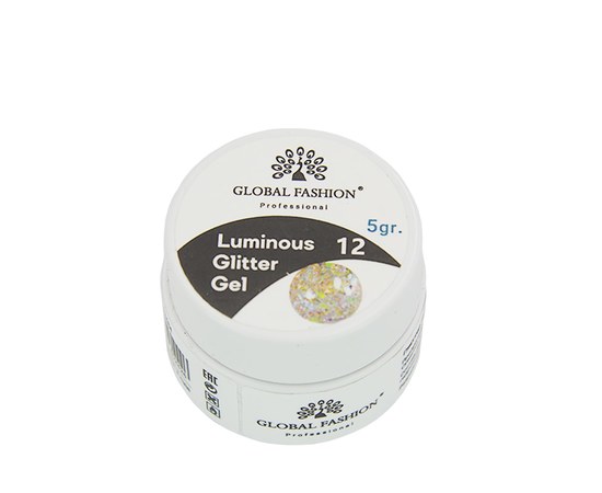 Изображение  Glitter gel glowing in the dark Global Fashion Luminous 5 g, № 12