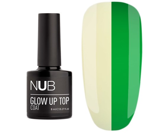 Изображение  Luminescent top for gel polish without a sticky layer NUB Glow Up Top Coat, 8 ml