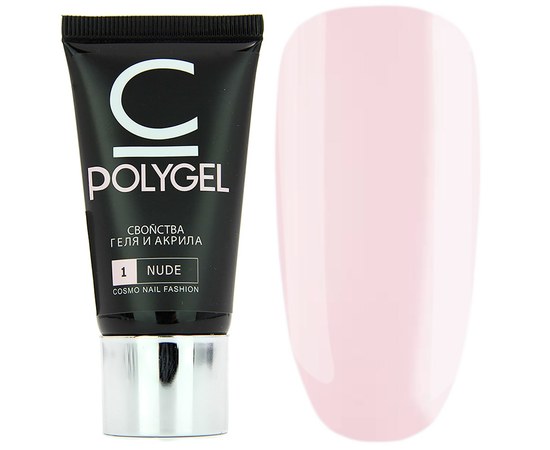 Изображение  Polygel for nail extension Cosmo Poly UV Gel 30 ml, No. 1 Nude