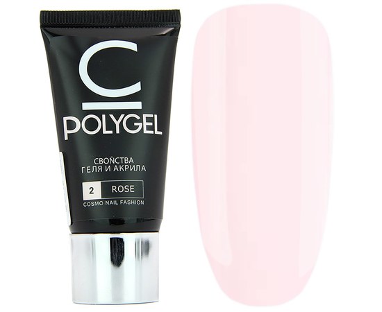 Изображение  Polygel for nail extension Cosmo Poly UV Gel 30 ml, № 2 Rose