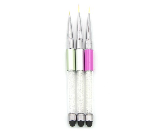 Изображение  set of brushes for nail art 3 pcs liner, natural bristle