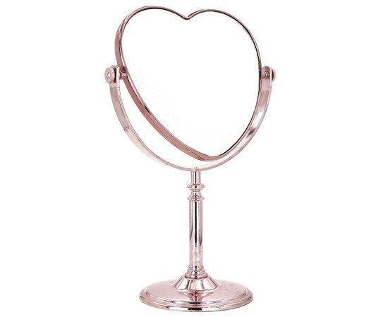 Изображение  Cosmetic mirror double-sided bronze heart 16x15 cm