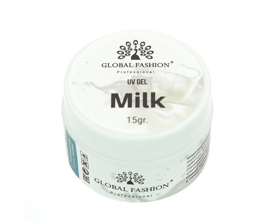 Изображение  Гель для наращивания молочный Global Fashion Milk 15 г