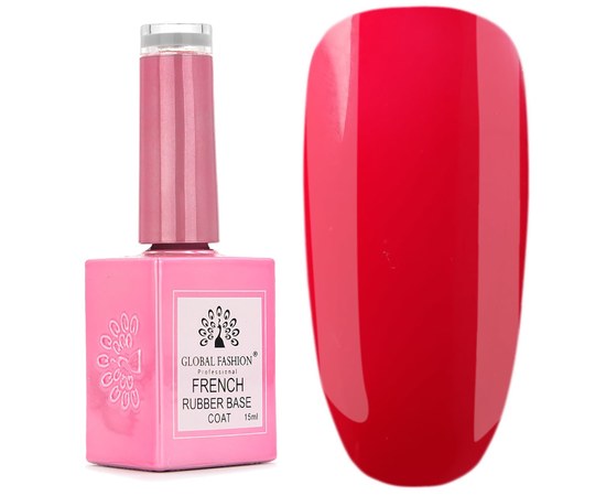Изображение  Rubber base for gel polish French Global Fashion French Neon No. 12, Color No.: 12
