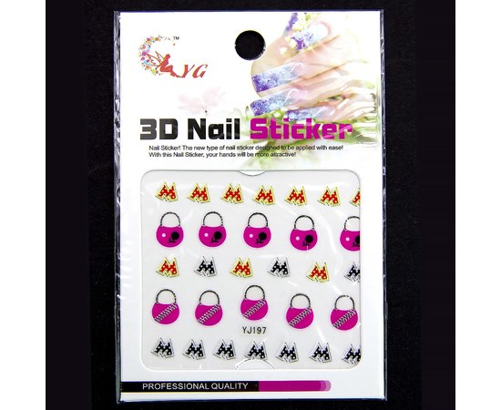 Зображення  Наклейка Nail Accessory 3D Sticers YJ197