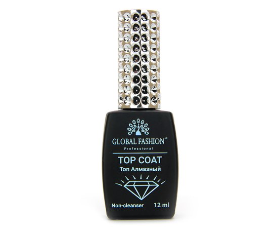 Зображення  Молочний топ для нігтів Global Fashion 12 мл Milk Top Сoat Non-Cleanser Діамантовий