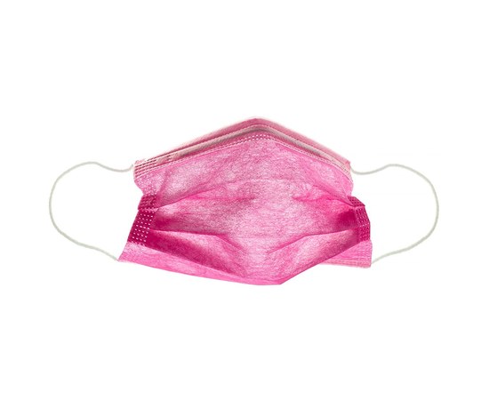 Изображение  Protective masks 1 pcs disposable three-layer in a package, pink
