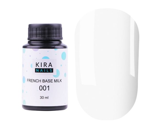 Зображення  Kira Nails French Base Milk 001 (молочна), 30 мл