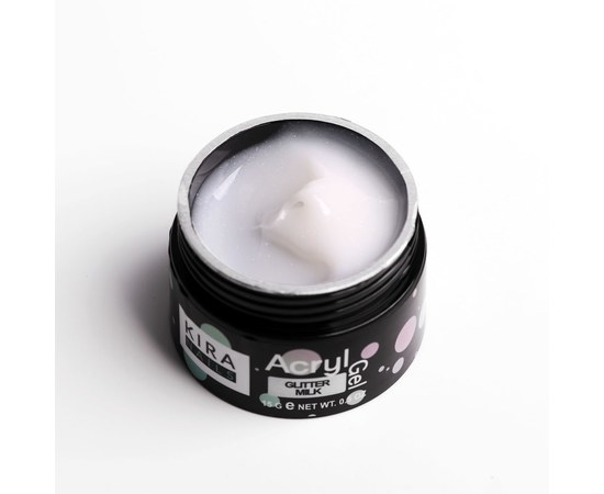 Изображение 2 Акрил-гель для ногтей Kira Nails Acryl Gel Glitter Milk, 15 г