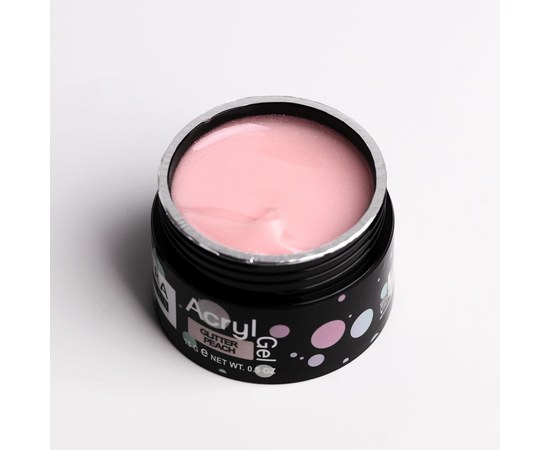 Изображение 2 Акрил-гель для ногтей Kira Nails Acryl Gel Glitter Peach, 15 г