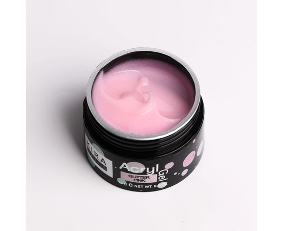 Изображение 2 Акрил-гель для ногтей Kira Nails Acryl Gel Glitter Pink, 15 г