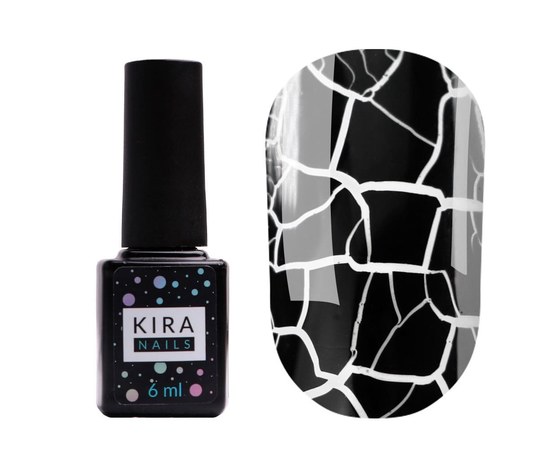 Зображення  Гель-лак Kira Nails Crack Effect Black, 6 мл, Цвет №: Black