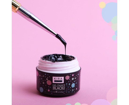 Изображение 2 Gel paint Kira Nails No Wipe, Black, 5 ml