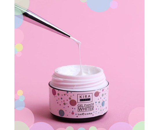Изображение 2 Gel paint Kira Nails No Wipe, White, 5 ml