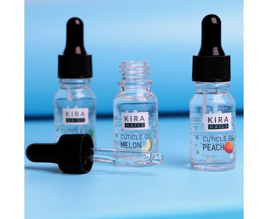 Изображение 3 Kira Nails Cuticle Oil Melon – масло для кутикулы с пипеткой, дыня, 10 мл, Аромат: Дыня, Объем (мл, г): 10