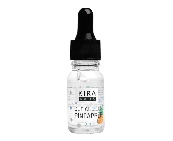 Изображение  Kira Nails Cuticle Oil Pineapple – масло для кутикулы с пипеткой, ананас, 10 мл, Аромат: Ананас, Объем (мл, г): 10