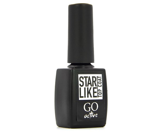 Изображение  Top for gel polish without a sticky layer GO Active Starlike Top Coat 02 Gold with shimmer, 10 ml