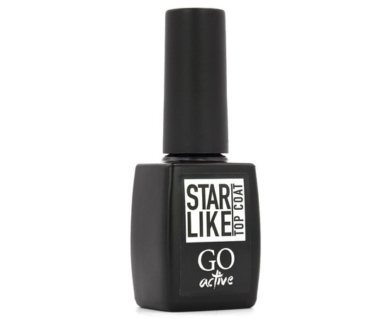 Изображение  Top for gel polish without a sticky layer GO Active Starlike Top Coat 01 Silver with shimmer, 10 ml