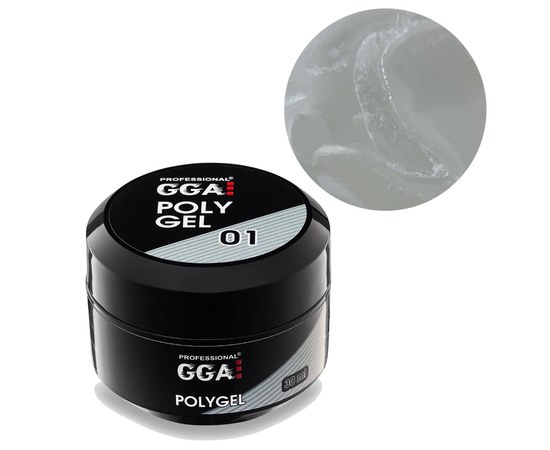 Изображение  Polygel for nail extension GGA Professional Polygel 30 ml, No. 01 Clear, Volume (ml, g): 30, Color No.: 1