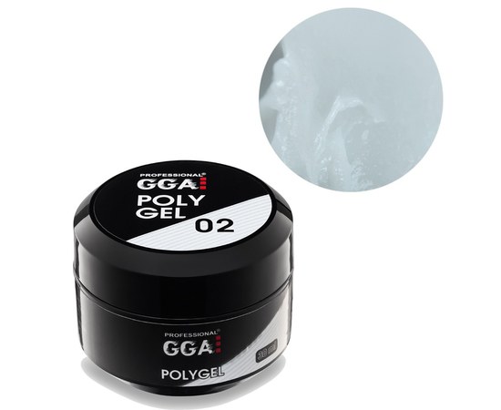 Зображення  Полігель для нарощування нігтів GGA Professional Polygel 30 мл №02 White, Об'єм (мл, г): 30, Цвет №: 02