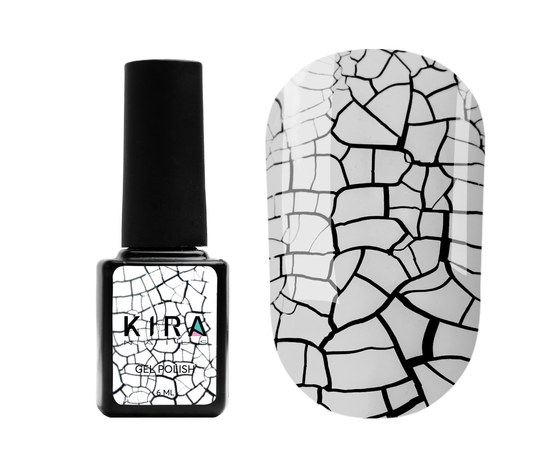 Зображення  Гель-лак Kira Nails Crack Effect Black, 6 мл, Цвет №: Black