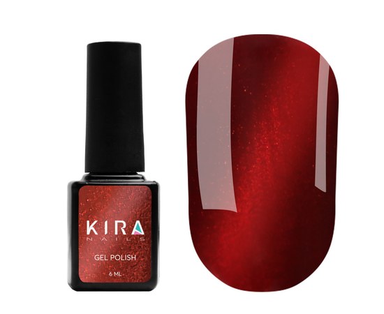 Изображение  Гель-лак Kira Nails Cat Eye №001 (красно-коралловый, магнитный), 6 мл, Цвет: 001