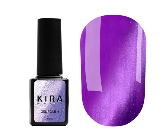 Изображение  Gel polish Kira Nails Cat Eye No. 006 (purple, magnetic), 6 ml, Color: 6