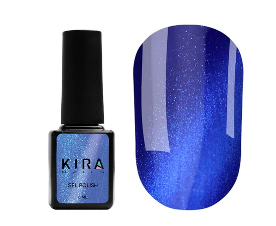 Изображение  Гель-лак Kira Nails Cat Eye №008 (насыщенный синий, магнитный), 6 мл, Цвет: 008