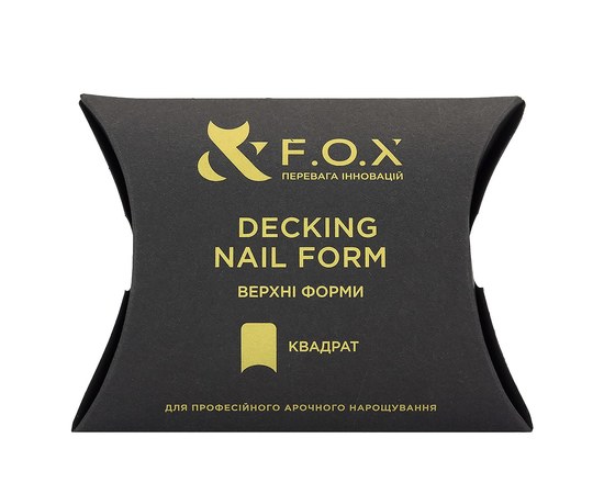Зображення 2 Верхні форми для нарощування нігтів F.O.X, квадрат