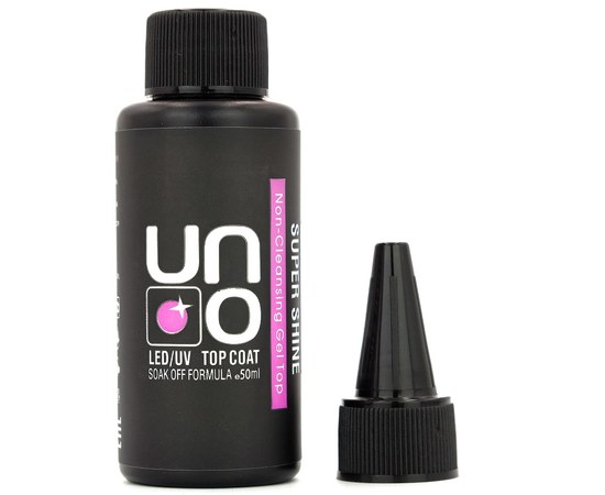 Изображение  Top for nails UNO 50 ml Super Shine Non-Cleansing Gel Top with cap