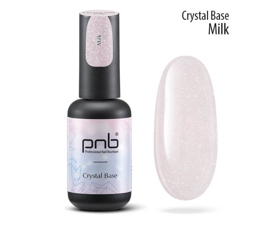 Изображение  Светоотражающая база для ногтей PNB Crystal Base 8 мл, молочная, Цвет №: 001