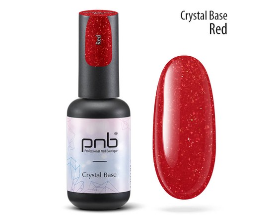 Изображение  Светоотражающая база для ногтей PNB Crystal Base 8 мл, красная, Цвет №: 003