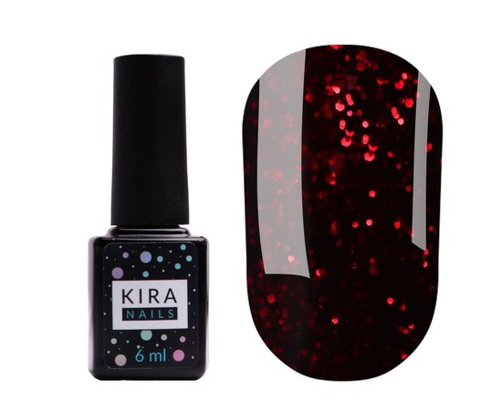 Изображение  Red Hot Kira Peppers Gel Polish No. 004 (garnet with ruby sparkles), 6 ml, Color No.: 4