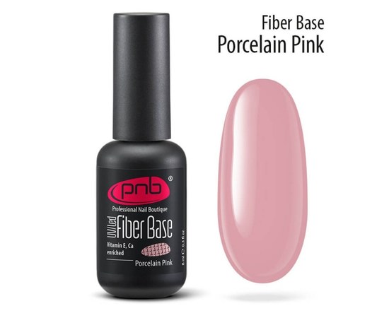 Изображение  Base with nylon fibers Fiber Base PNB 8 ml, Porcelain Pink
