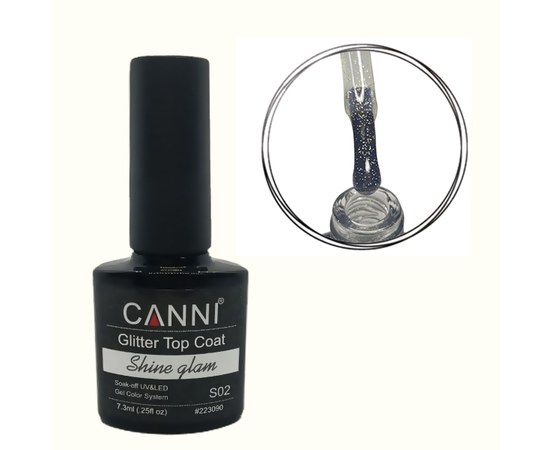 Изображение  Glitter top CANNI No. S02 Glam Shine, 7.3 ml, Color No.: 2