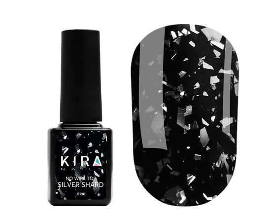 Изображение  Kira Nails No Wipe Top Silver Shard 6 ml