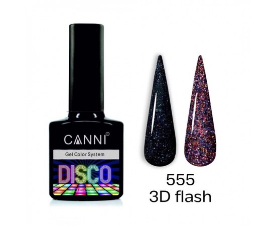 Изображение  Reflective gel polish Disco 3D flash CANNI No. 555 night fireworks, 7.3 ml, Color No.: 555