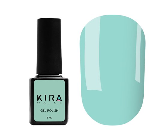 Изображение  Гель-лак Kira Nails №026 (светлый бирюзовый, эмаль), 6 мл, Цвет: 026