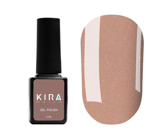 Изображение  Гель-лак Kira Nails №071 (бежево-коричневый с золотым микроблеском), 6 мл, Цвет: 071