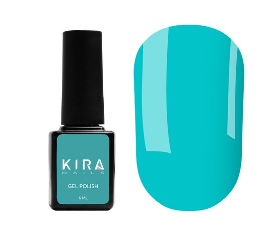 Изображение  Гель-лак Kira Nails №086 (зелено-бирюзовый, эмаль), 6 мл, Цвет: 086